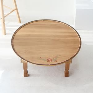 원2.3 메이플 당초상감 유전 접이식 원형밥상 69센티 3인용 4인용 원형상 소반