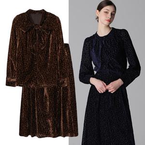 [최초가 98000원]2SET  벨벳 번아웃 볼륨 블라우스+스커트 2종세트