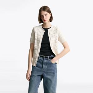 [온라인단독] 타미힐피거 케이블 반팔 가디건 (T22F1KCD060WT30F5)