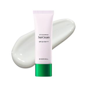 에버셀 유브이 멀티 디펜스 선크림 45ml 미백 수분 비타민 에센스 피부줄기세포화장품
