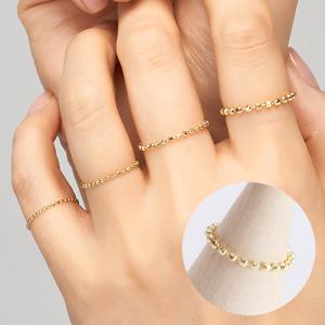 엘렌쥬얼리 14K 18K 컷팅 볼 체인 금 반지