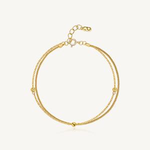 골든 볼 레이어드 팔찌 24K 순금 3g