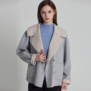 [최초가 198000원][CJ](LeOT)] 루미에르 캐시미어 투톤 빅테일러드 울 숏코트