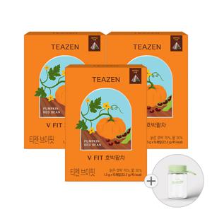 브이핏 호박팥차 15티백 x 3박스 + 보틀  - 삼각티백 / 국내산 호박, 팥 100%