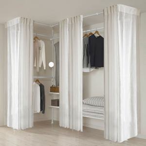 왕자 뉴드레스룸 코너형5폴_타공이불선반_942_솔리드