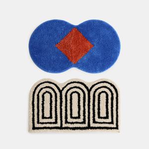 [BWTZ] 푹신한 롱파일 자카드 포인트 발매트 러그 2종