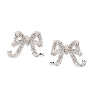 크리스탈 보우 귀걸이 실버 AW24-619A-SL