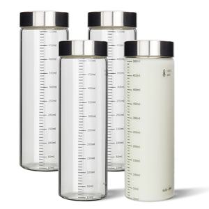 내열유리 눈금유리병 500ml 4P 주스 더치커피 쉐이크 유리병