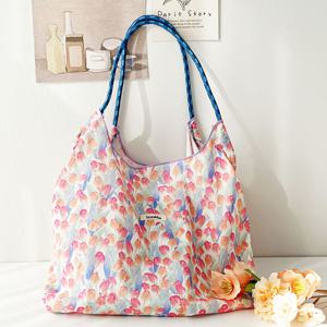 가든 튤립 플라워 루즈핏 숄더 쇼퍼 에코백