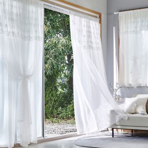 에뚜왈 쉬폰 이중레이스 봉집형 긴창문커튼 220x235 2p