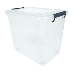 투명 리빙박스 특대형 65L 1P 손잡이블랙 444x462x392mm 스페이스에디터