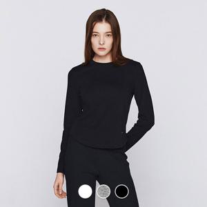 326508 여 코튼스판 라운드 햄 긴팔티