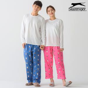 [슬레진저] 남성/여성/커플 잠옷바지 9부 토끼 파자마 체크 긴