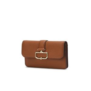 [선물포장/쇼핑백동봉] 여성 브라운 버클장식 소가죽 카드지갑 DCHO5F552J