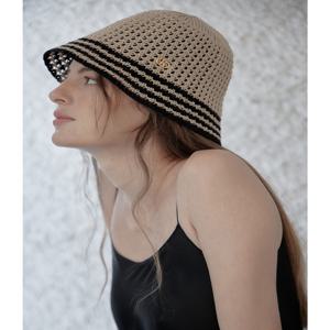 헤지스 액세서리 [[25FW]] HIHE5F110I2 [소량재고][판매BEST]베이지 라인배색 면혼방 벙거지모자