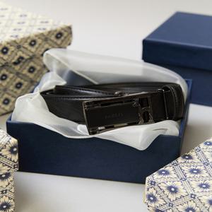 헤지스 액세서리 남성 [[25SS]] WUBE5E853BK [스테디셀러] 블랙 음각로고 소가죽 벨트