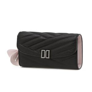 [선물포장/쇼핑백동봉] 칼라일플라워 블랙 소가죽 반지갑 DCWA6E765J