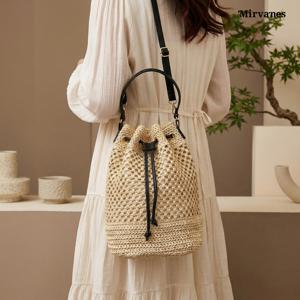 내추럴 라탄 버킷 숄더백 여성 데일리 복조리 크로스백 1726