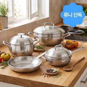 [류니키친공구] 류니키친 단독 신상 4종세트(편수파티웍24,플랫팬24,라이스쿠커,파티웍26)