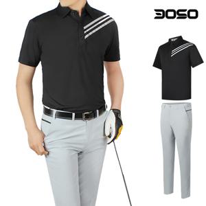 [삼공오공]골프코디 골프웨어 남성 이선라인 골프티셔츠+골프바지 세트