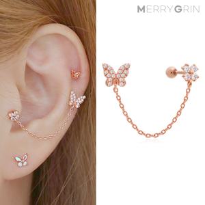 [1+1] 14K 골드필드 핀 링클플라이 피어싱 한쪽