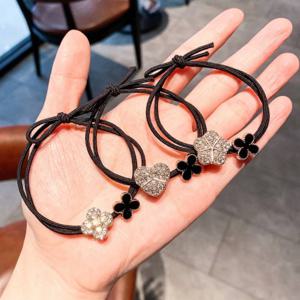 네잎클로버 큐빅 머리끈 헤어끈 액세서리 3P 고무줄 헤어끈