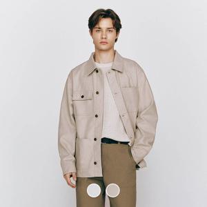 남성 간절기 루즈 오버핏 코튼 면 미들랭스 카라 워크 자켓 075516