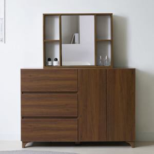 고니 멀티 수납형 사각 거울 화장대 세트