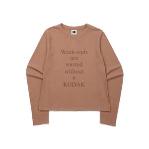 레터링 롱 슬리브 티셔츠 우먼 BROWN