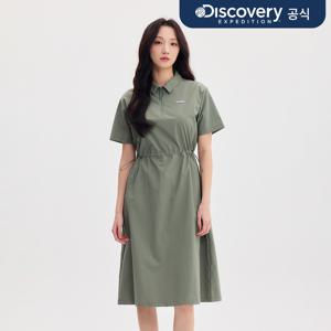 프레시벤트 우먼스 폴튼 경량 우븐 반집업 원피스 (L/KHAKI)