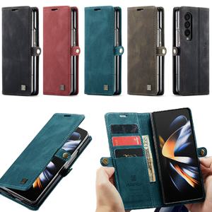 갤럭시 z폴드4 레트로 카드 지갑 수납 포켓 마그네틱 가죽케이스