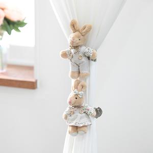토끼인형 귀여운 커튼 집게 타이백 피크닉토끼 14cm 2컬러 인테리어 실내 장식 소품 고정 홀더 선물 꾸미기