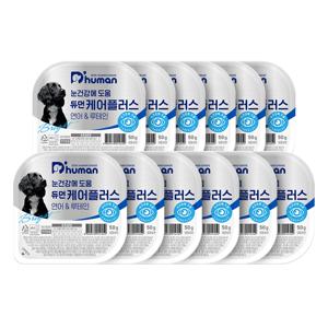 [듀먼] 케어플러스 눈 건강 연어&루테인 50g 12팩 / 강아지 화식 사료