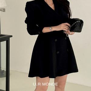 정장 브이넥 원피스 오피스 하객룩 결혼식 미니 원피