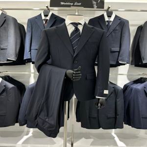 프리미엄 울100 다크네이비 기본핏 스판 남자 정장세트 예복 혼주복 추천