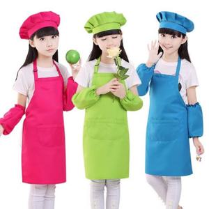 유아앞치마세트 아동 아기 초등학생 앞치마 모자 팔토시 세트 어린이집 유치원 초등 미술 요리 준비물