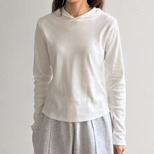 여성 국산 면 무지 긴팔 후드티 기본티 -FTS1038- 봄 가을