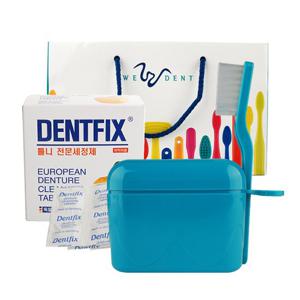 [위덴] 틀니용세트(덴쳐칫솔+덴쳐케이스+덴픽스32정+쇼핑백) (WD725)