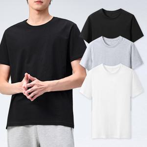 3장세트 에이치투 국산 30수 순면100% 코마사 무지 라운드 반팔티 무지티 면티