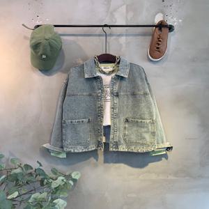 [브리치]  / (봄신상 무료배송)데자 절개 라인 포켓 카라 긴팔 청 자켓 2color