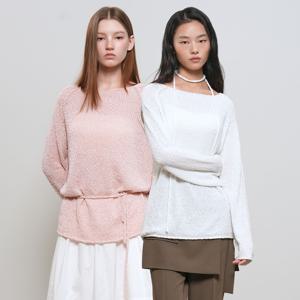 시어 부클 보트넥 풀오버 [3COL] / GF1LKP511