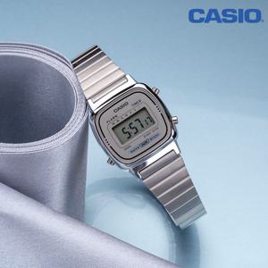 미니 스퀘어 빈티지 데일리 여성 전자 메탈 손목시계 실버