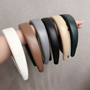 [브리치] HOTBBA / 가죽 헤어밴드 6color 머리띠 넓은 반다나 ROOT9501