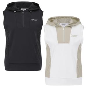 양말제공 [마스터바니] 여성 우븐 믹스 후드 슬리브리스 티셔츠 421E1TR181