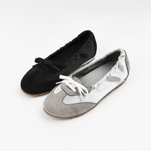 여성 스니커즈 1cm 발편한 여자 리본 플랫 슈즈 슬립온 단화 NF265512