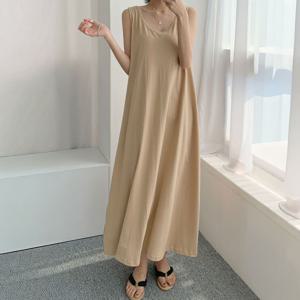 [엘브랜드] 바람 솔솔 빅나시 면100 롱 원피스/잠옷/홈드레스