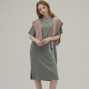 [신비][최초가139,000]수피마 라운드 핀턱 반팔 슬릿 원피스_SVOP240401