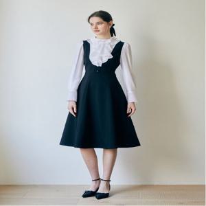 러플 셔츠배색 플레어원피스GR3A0OP101