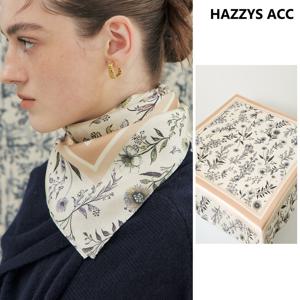 [선물포장+쇼핑백]핑크 플라워프린트 실크 스카프 HISC5E370P2