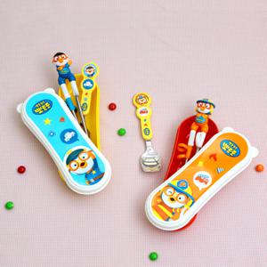 에디슨 경찰&소방관 뽀로로 유아 어린이집 준비물 이지스텐 수저케이스 세트